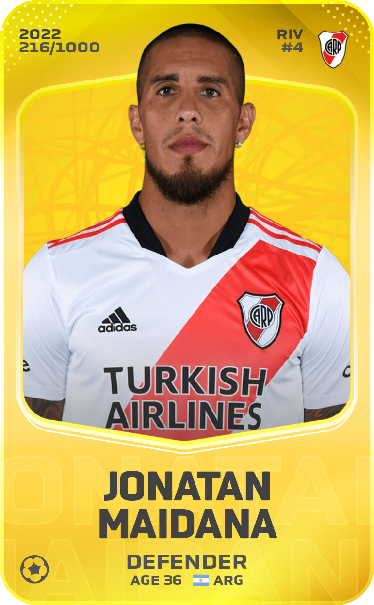 Sorare - Sorare Official - Jonatan Maidana 2022-23 • Limited 216/1000 - NFT # 15437842866095287933343937109492783675795739074260711721138110150953232611722