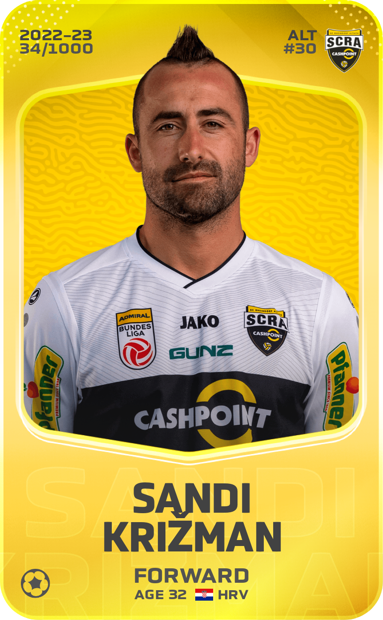 Sorare - Sorare Official - Sandi Križman 2022-23 • Limited 34/1000 - NFT # 12687226183055197467263534058618576617731807841918494630820065226502348305678