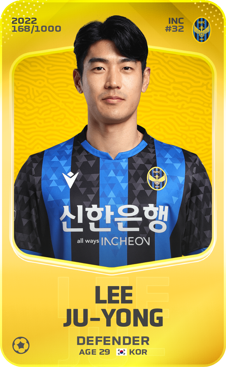 Sorare - Sorare Official - Lee Ju-Yong 2022-23 • Limited 168/1000 - NFT # 100189594904390297730373440338956608216779017881389434596158421981414115627958