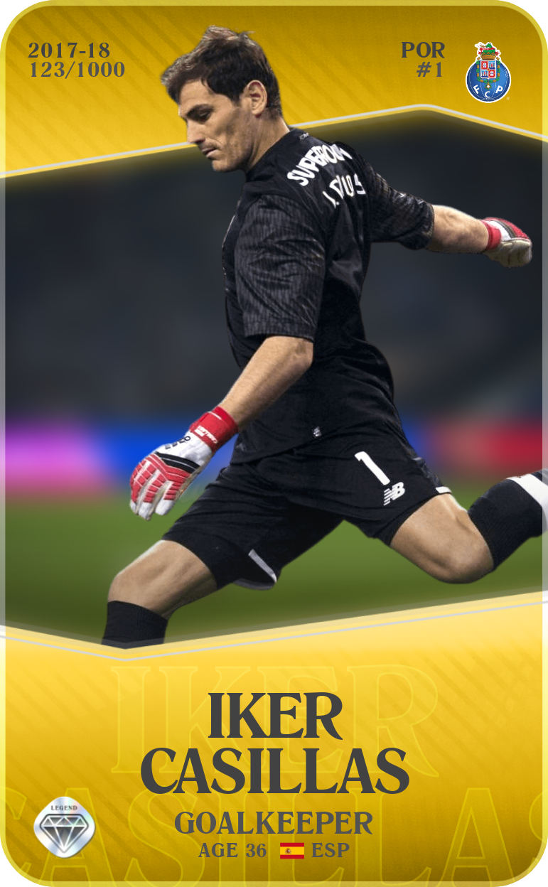 Sorare - Sorare Official - Iker Casillas 2017-18 • Limited 123/1000 - NFT # 1059347685305009460931821742924472204434460308428979524907050615667239917749