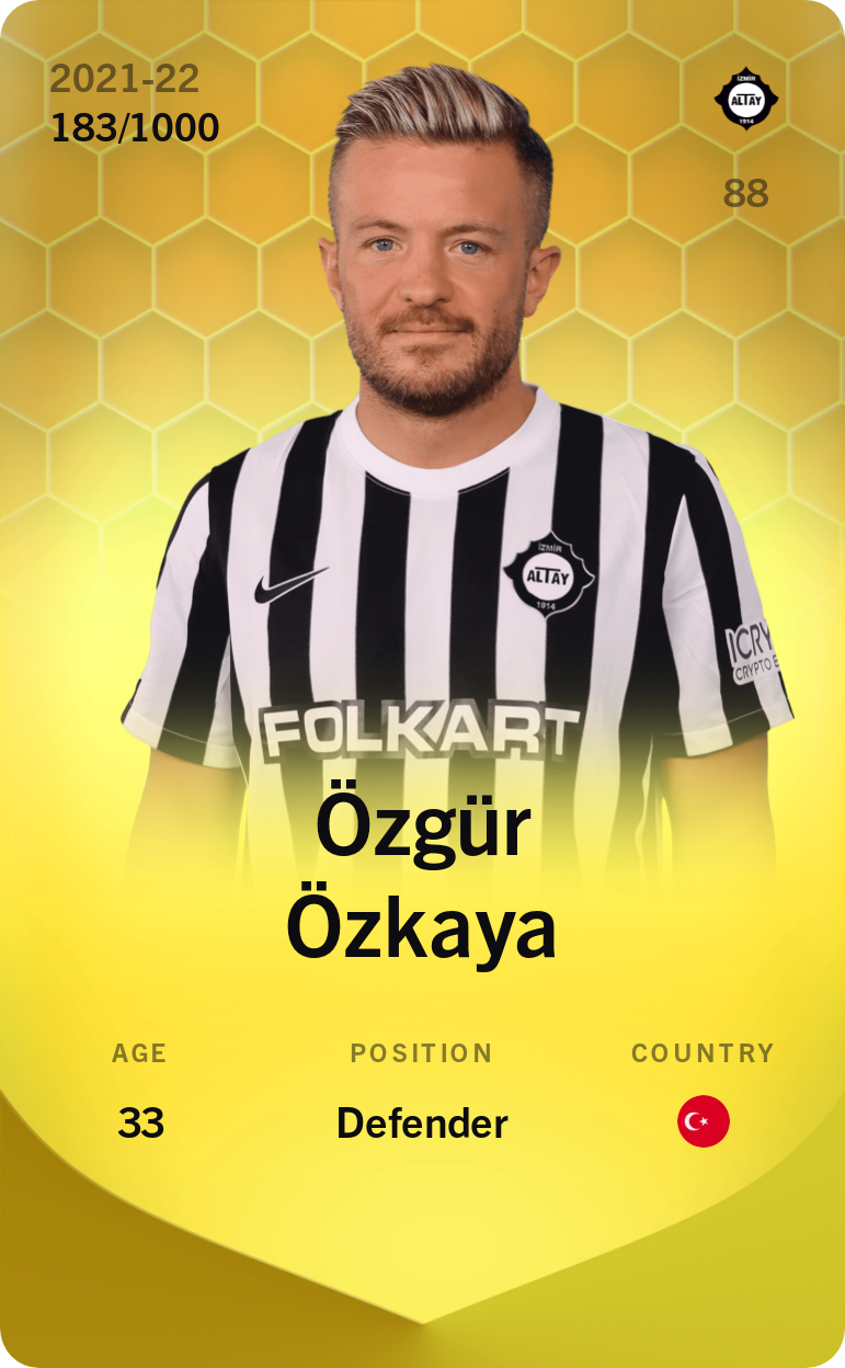 Sorare - Sorare Official - Özgür Özkaya 2021-22 • Limited 183/1000 - NFT # 108686177953147251309738743050740688344616761321601821255981121144023904689143