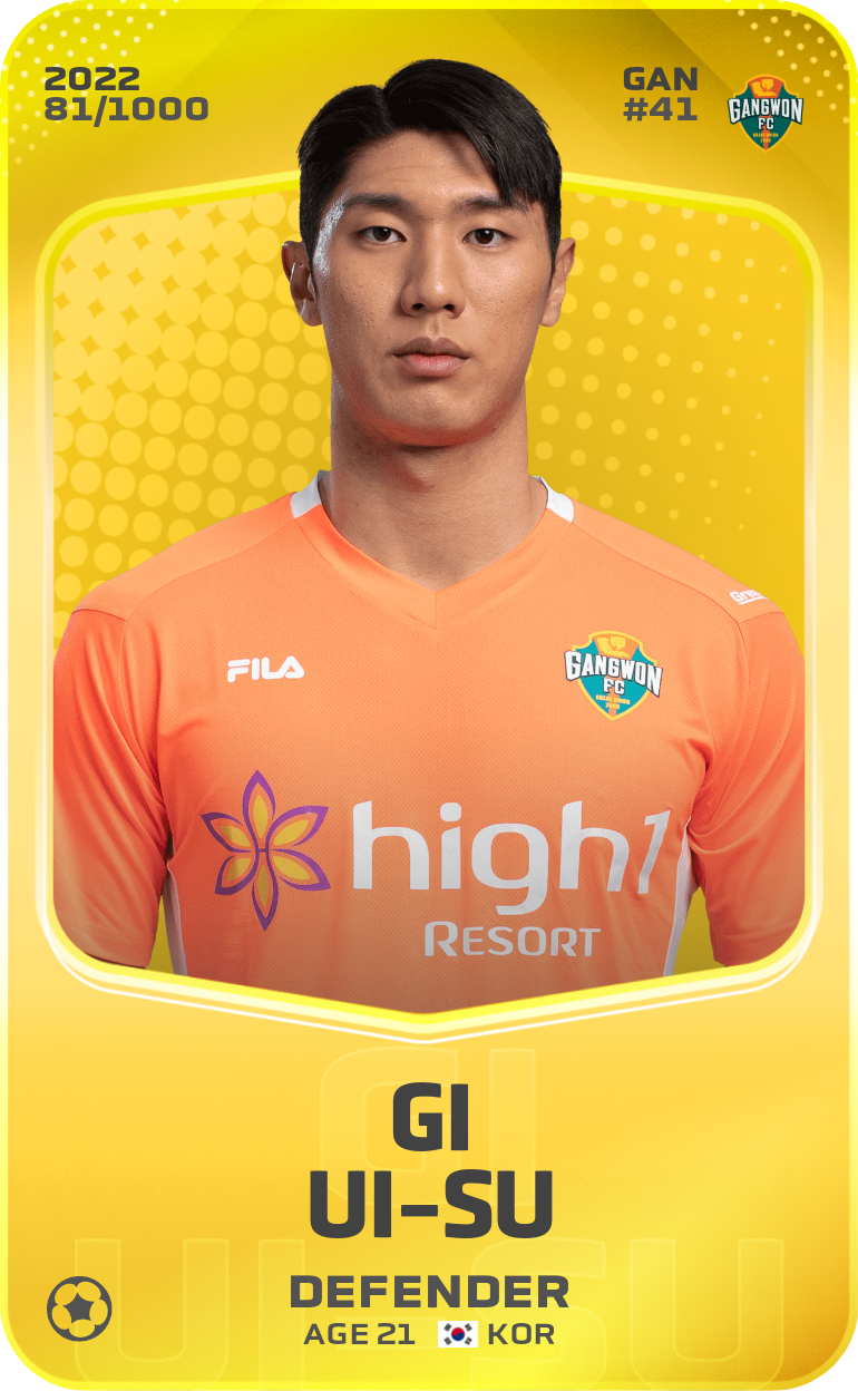 Sorare - Sorare Official - Gi Ui-Su 2022-23 • Limited 81/1000 - NFT # 30519690563452932687595078896069646694941532928115894169601580605516121747864