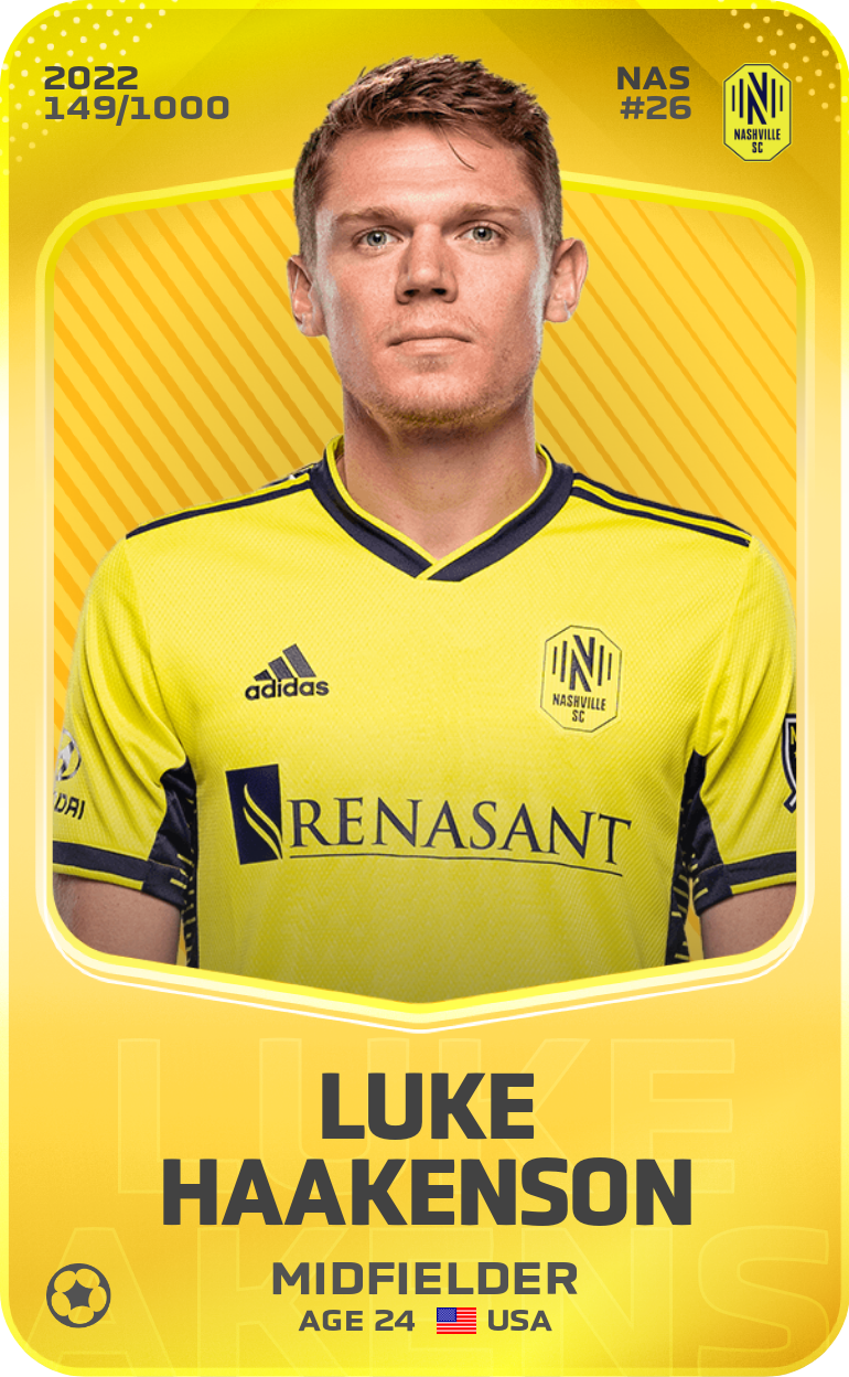 Sorare - Sorare Official - Luke Haakenson 2022-23 • Limited 149/1000 - NFT # 21317973995672911556555656810300956592687986922145646144604097483645404118096