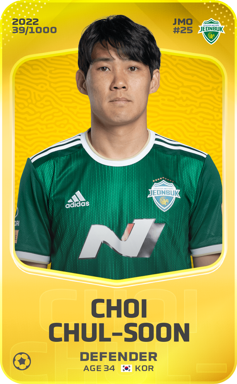 Sorare - Sorare Official - Choi Chul-Soon 2022-23 • Limited 39/1000 - NFT # 71817764120958791209667201588442561977150935667379513348850125817216162318447