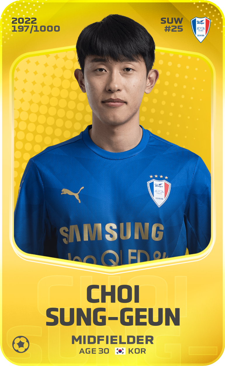 Sorare - Sorare Official - Choi Sung-Geun 2022-23 • Limited 197/1000 - NFT # 26333297867944441211282610292507620716210906611944870666759539161233482446903