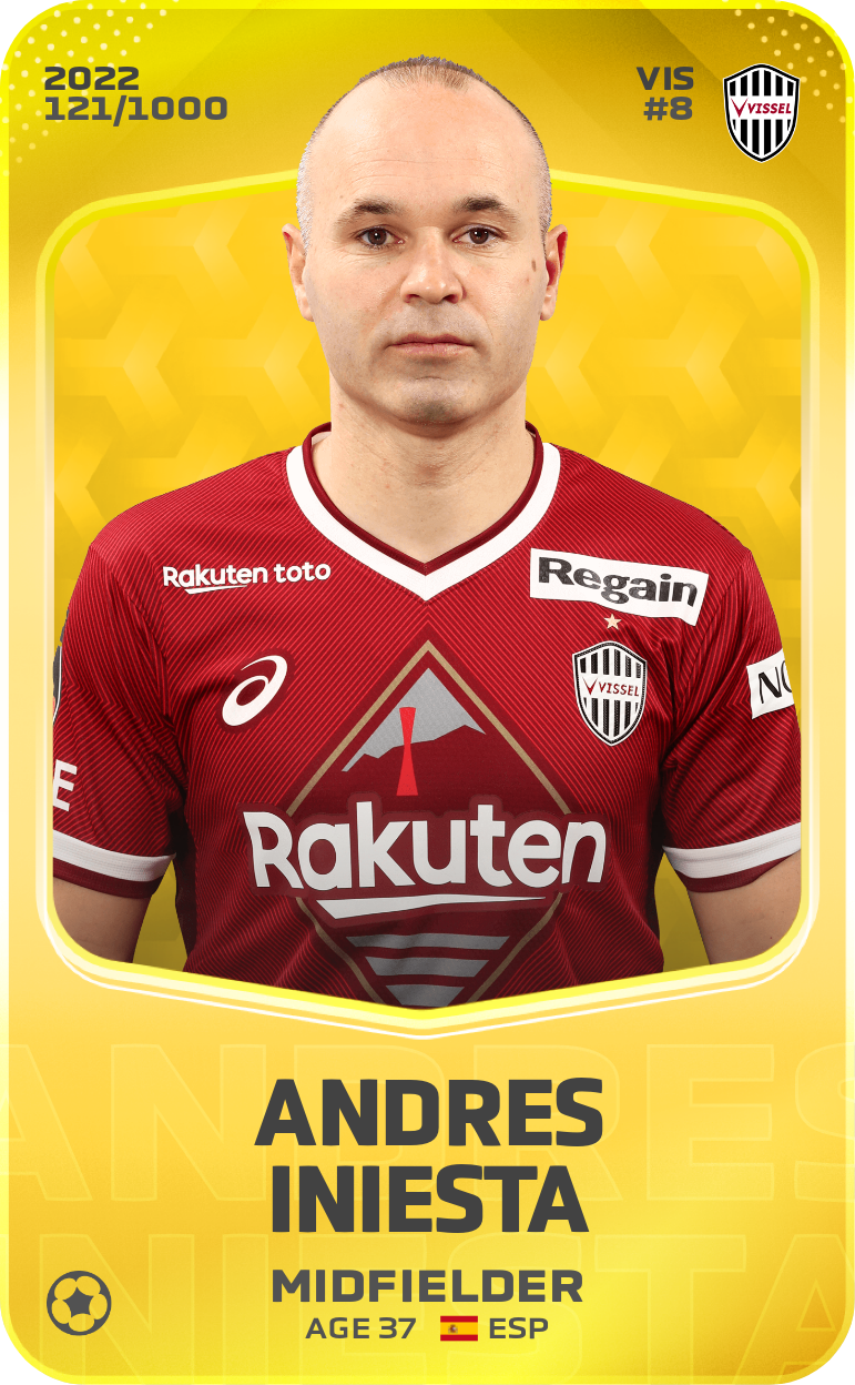 Sorare - Sorare Official - Andres Iniesta 2022-23 • Limited 121/1000 - NFT # 85040188329061303586572074374091054403292451710678954437628334456860986985057
