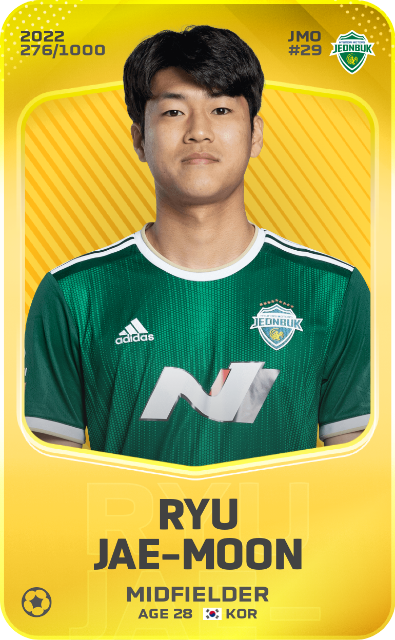 Sorare - Sorare Official - Ryu Jae-Moon 2022-23 • Limited 276/1000 - NFT # 106005339526983896438720174508963464897901506994086497335622660504465268806596