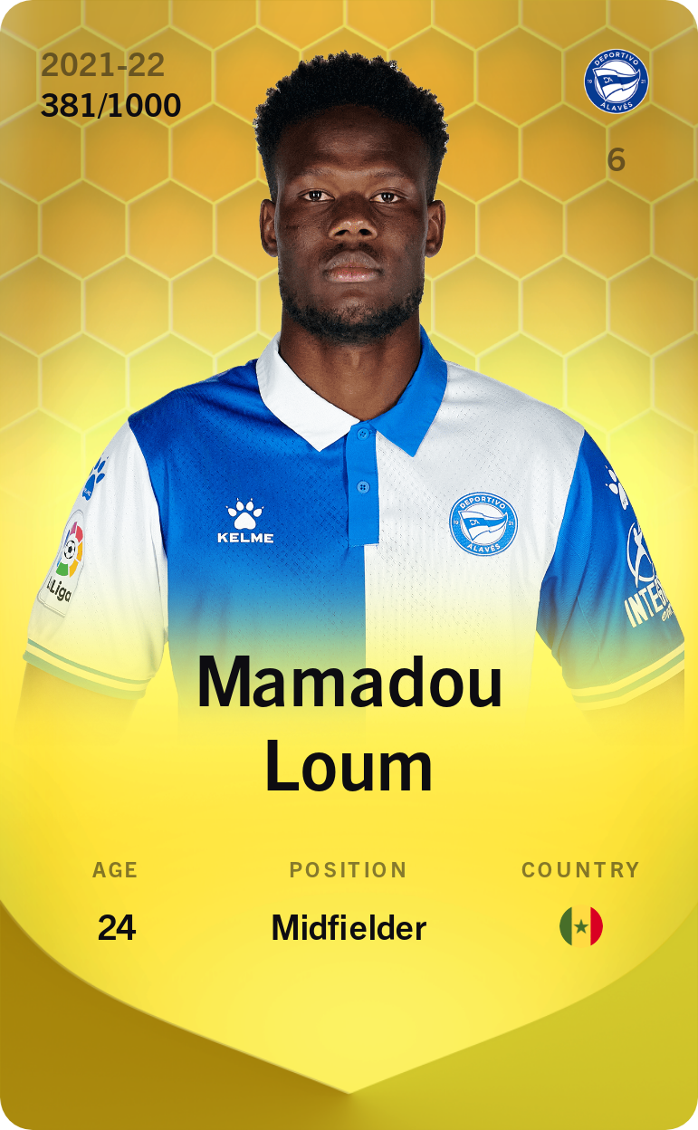 Sorare - Sorare Official - Mamadou Loum 2021-22 • Limited 381/1000 - NFT # 75888039298053658240903768746809185088755652803319663329822707191213664817878