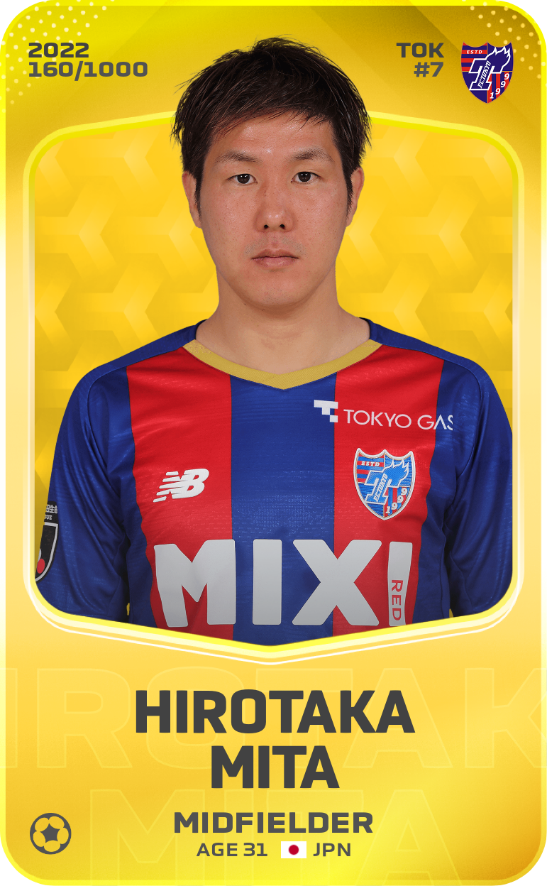 Sorare - Sorare Official - Hirotaka Mita 2022-23 • Limited 160/1000 - NFT # 104712267956082402662815072875126987832440046896520883436647691712495388447865