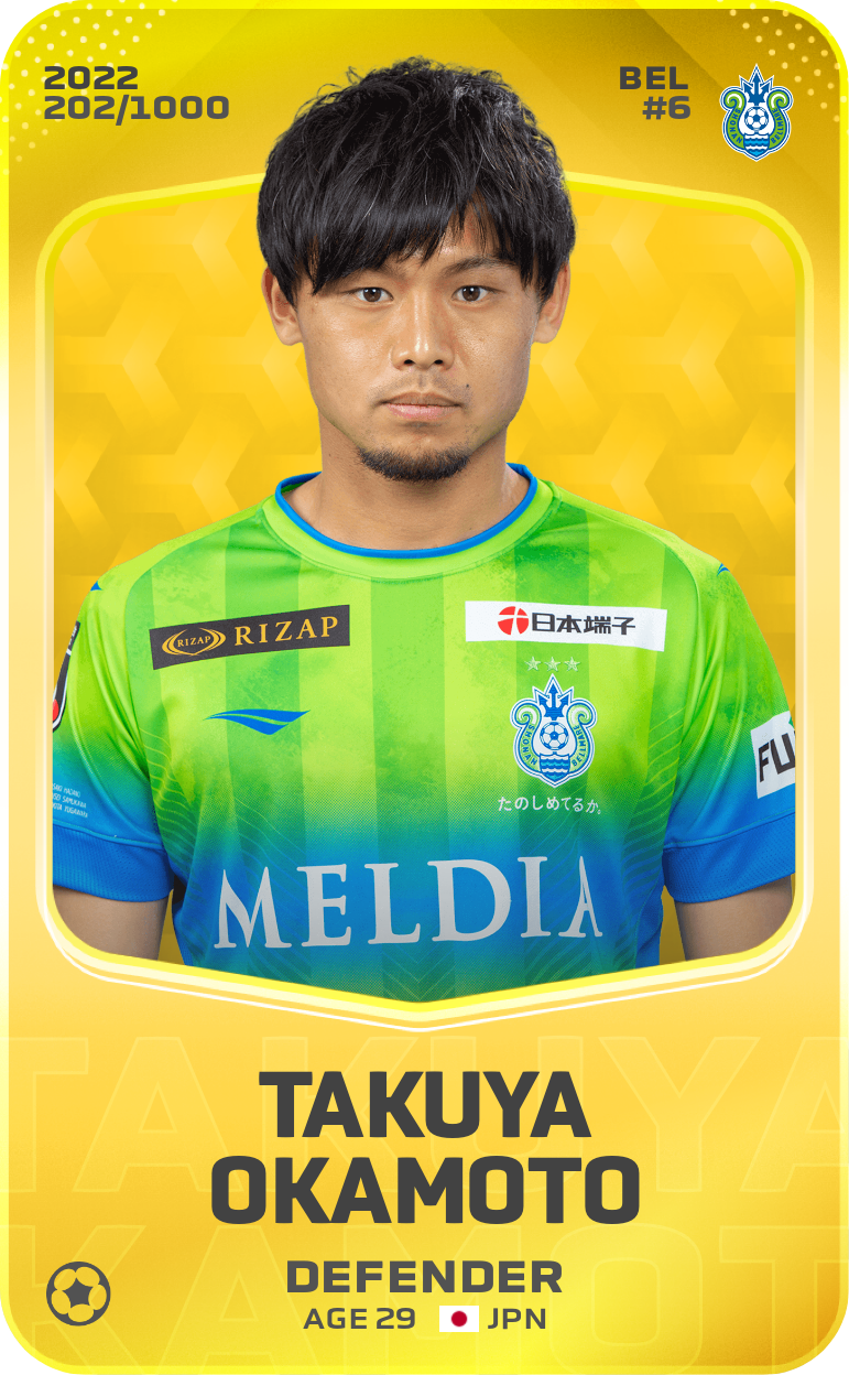 Sorare - Sorare Official - Takuya Okamoto 2022-23 • Limited 202/1000 - NFT # 48915240167268368236138290594703864928916936219801493418420652740107060946931