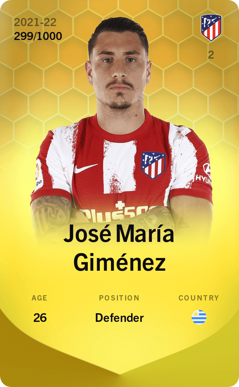 José María Giménez 2021-22 • Limited 299/1000