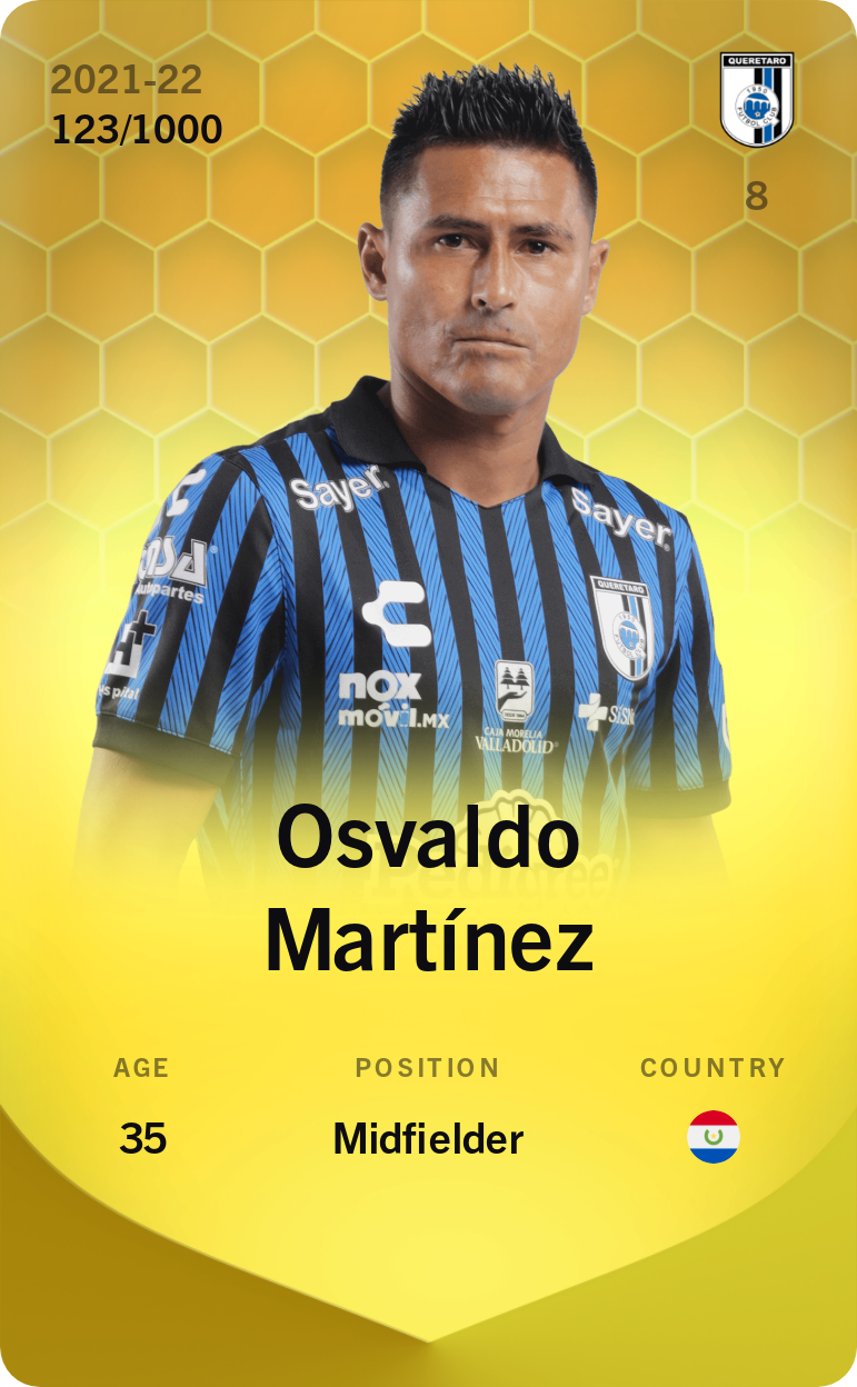 Sorare - Sorare Official - Osvaldo Martínez 2021-22 • Limited 123/1000 - NFT # 5662913854172540387011632825732218471321339227661172767363176688306035233476