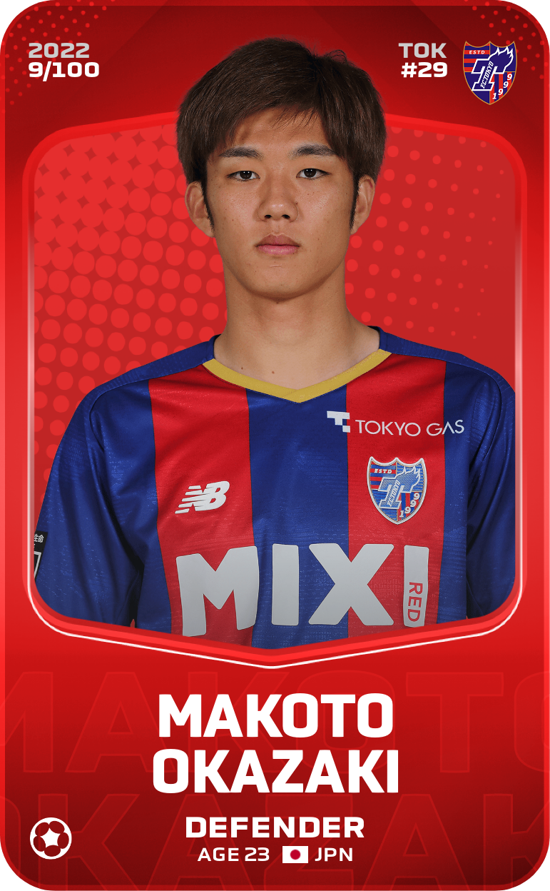 Sorare - Sorare Official - Makoto Okazaki 2022-23 • Rare 9/100 - NFT # 107283072171248520251295876426088043835756390264862636839754844061007418205096