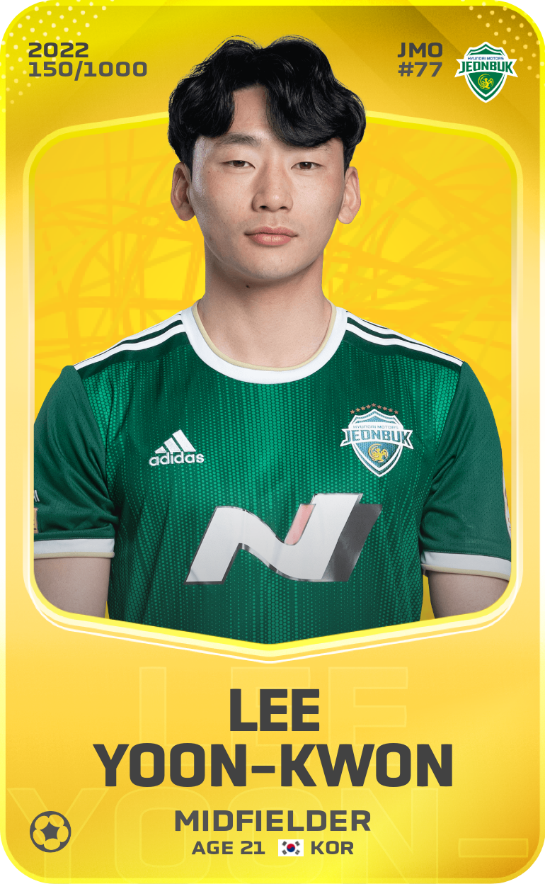 Sorare - Sorare Official - Lee Yoon-Kwon 2022-23 • Limited 150/1000 - NFT # 34554376513081630235350305688216851030448387129941743266371629288597638785989