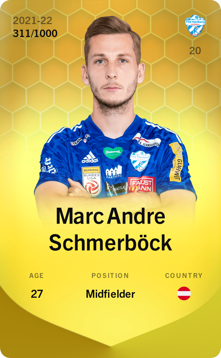 Sorare - Sorare Official - Marc Andre Schmerböck 2021-22 • Limited 311/1000 - NFT # 54727389079017466290864694071432188108489146037985431099511151449902126888973