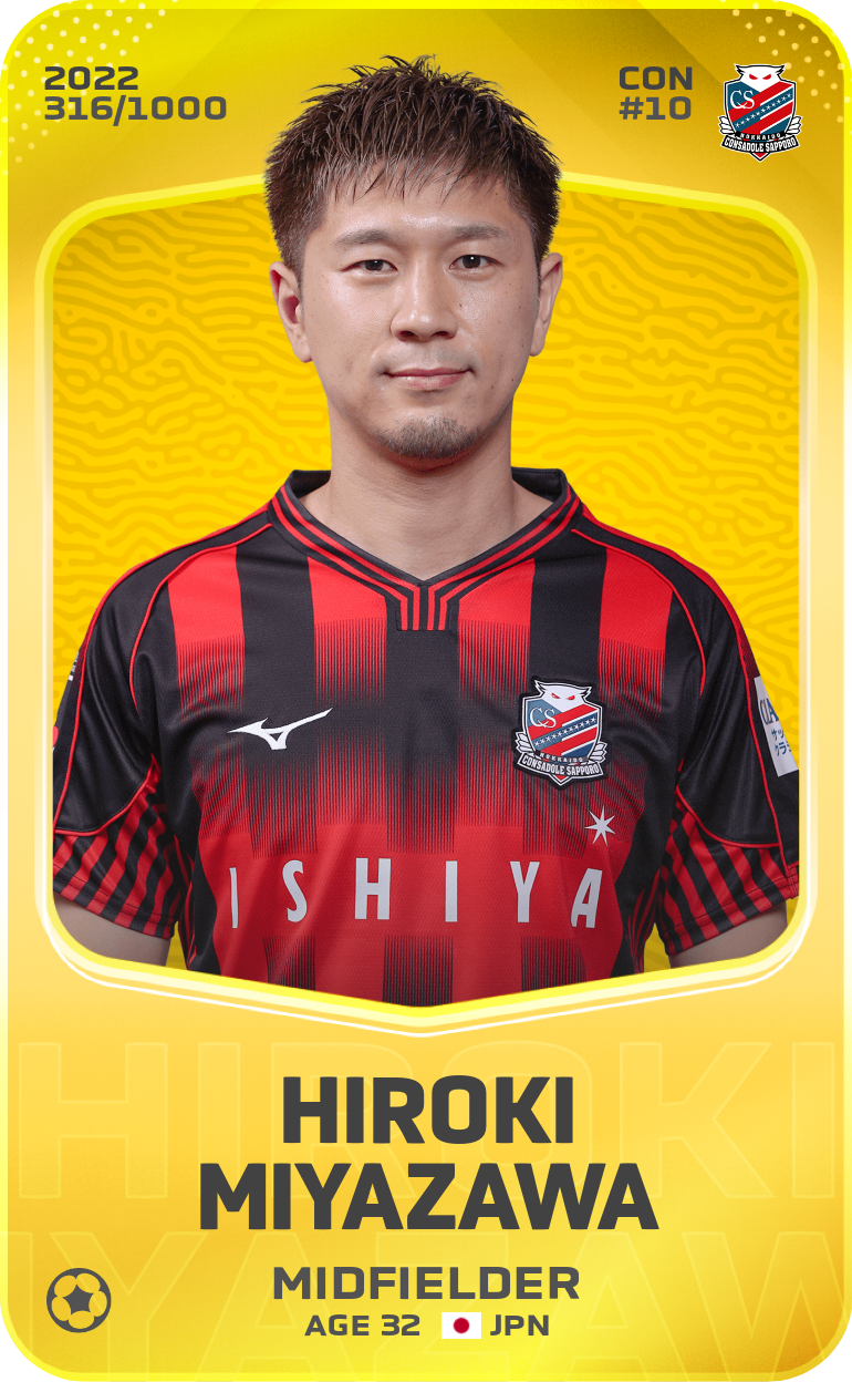 Sorare - Sorare Official - Hiroki Miyazawa 2022-23 • Limited 316/1000 - NFT # 56135309129699909911438831591512508362386141253900546725932587463157608844583