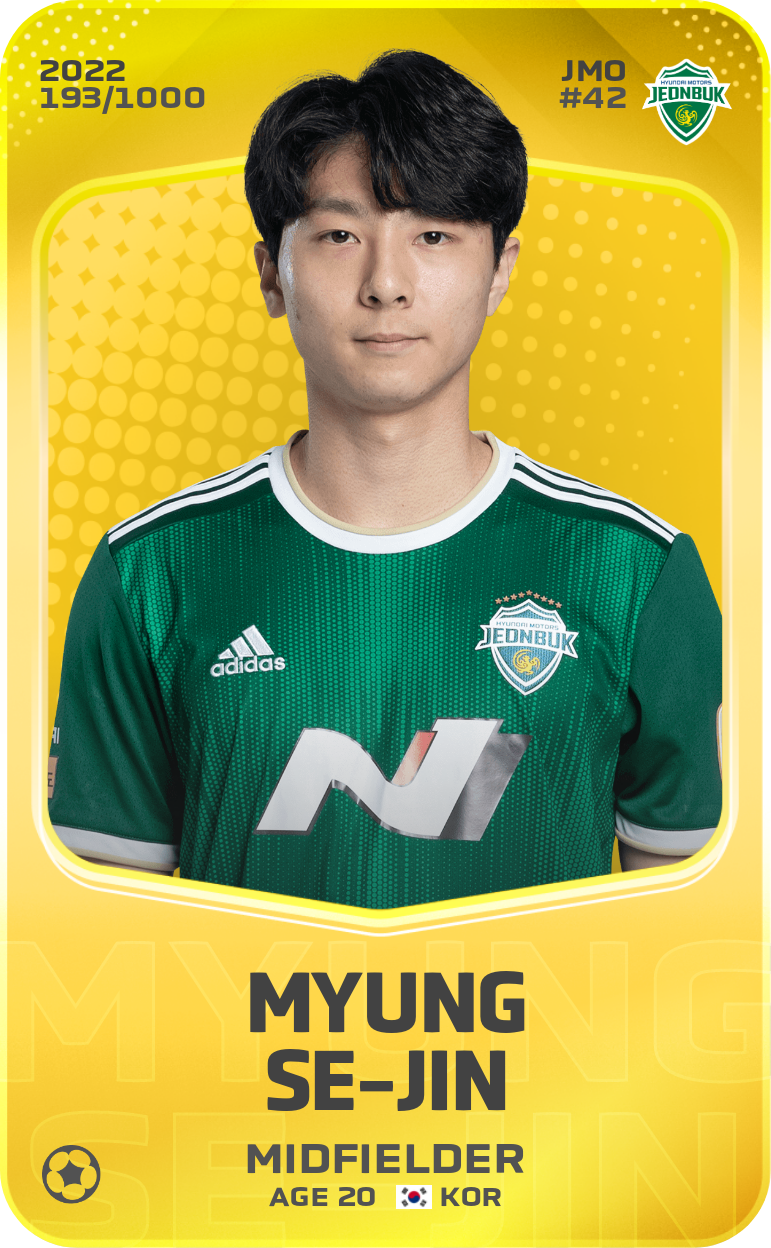 Sorare - Sorare Official - Myung Se-Jin 2022-23 • Limited 193/1000 - NFT # 95058102878558398524956824783237785713806347381381696409097144595471884450175