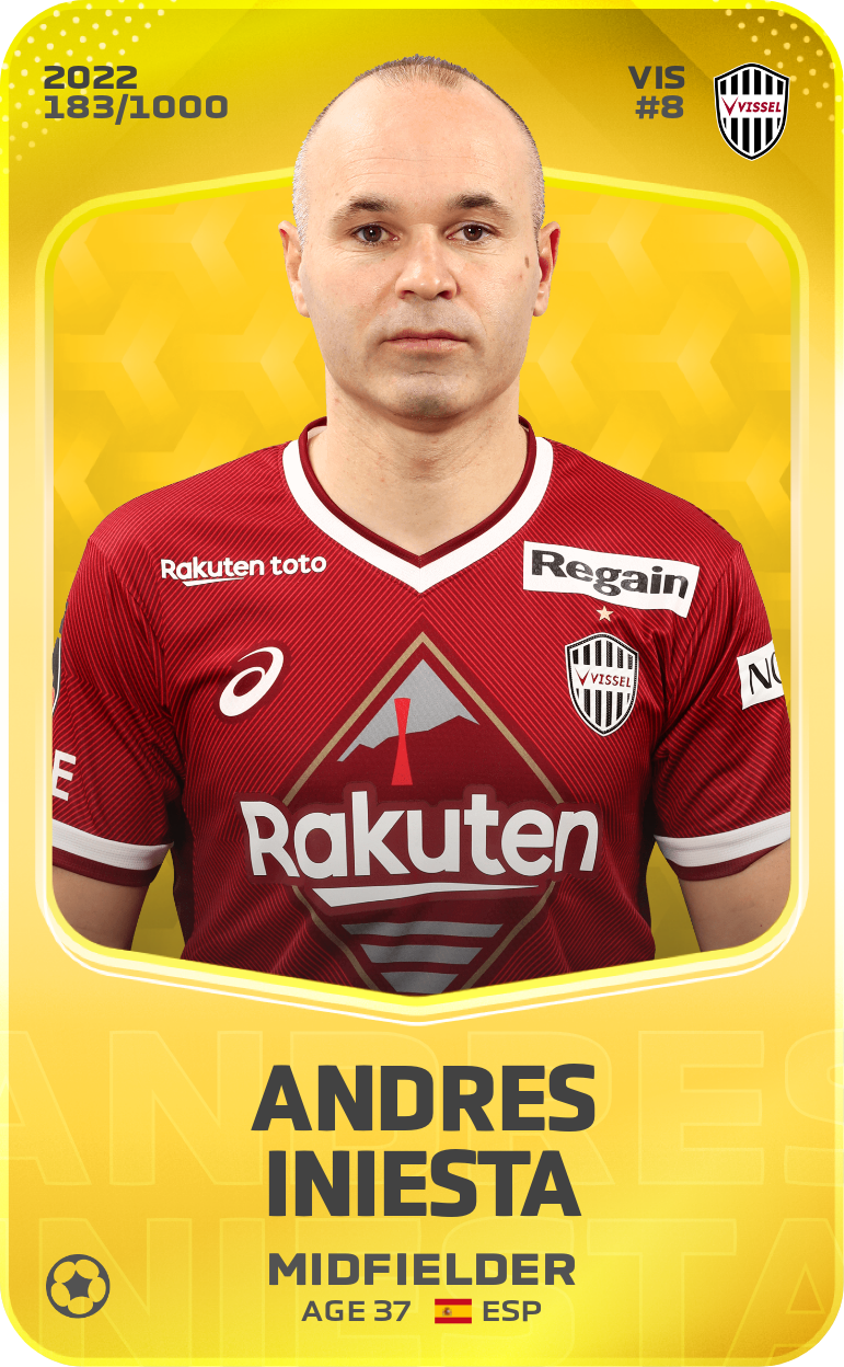 Sorare - Sorare Official - Andres Iniesta 2022-23 • Limited 183/1000 - NFT # 98047196587288001370655021692746302838581078392234229497824962284532764982936