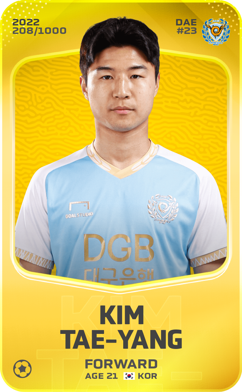 Sorare - Sorare Official - Kim Tae-Yang 2022-23 • Limited 208/1000 - NFT # 6835500616355787117779963081529936088895866381146678501432445003798626430754