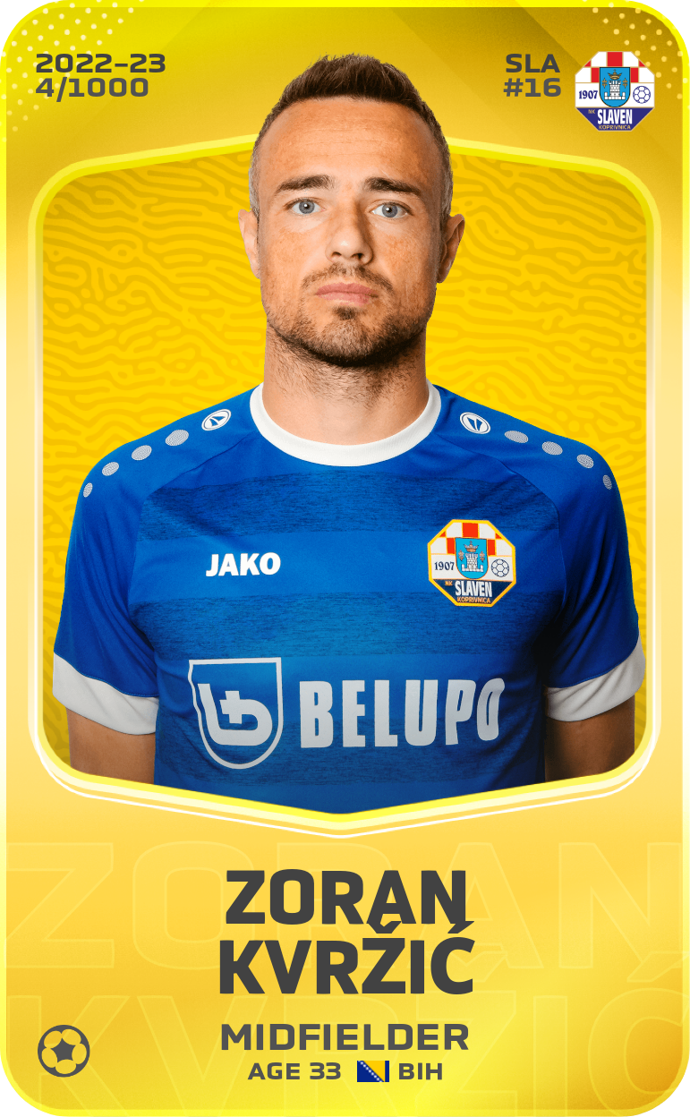 Sorare - Sorare Official - Zoran Kvržić 2022-23 • Limited 4/1000 - NFT # 40677013455317623988377230619645998391740675860479246983696836951835443788410
