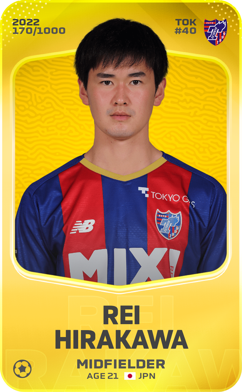 Sorare - Sorare Official - Rei Hirakawa 2022-23 • Limited 170/1000 - NFT # 41743925296828149017930855996245537098760489015174432312194286029365781122717