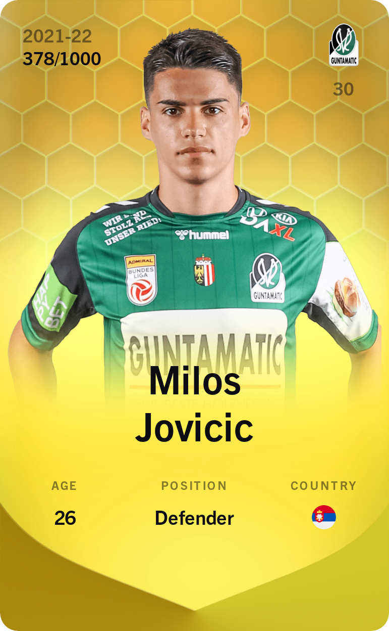 Milos Jovicic 2021-22 • Limited 378/1000