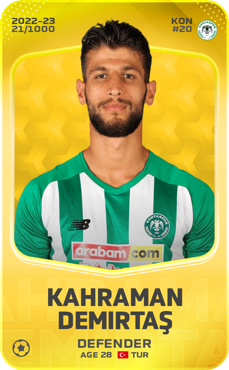 Sorare - Sorare Official - Kahraman Demirtaş 2022-23 • Limited 21/1000 - NFT # 111949274724959498498851252390147313287943914978029271203083625962514869221409