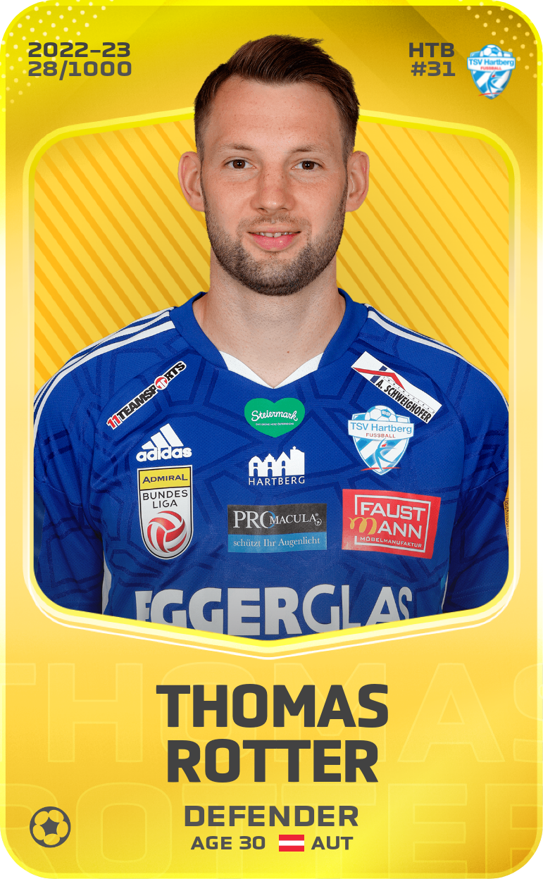 Sorare - Sorare Official - Thomas Rotter 2022-23 • Limited 28/1000 - NFT # 88362373000232147181358061196085102321364881825004364799224031263423821673216