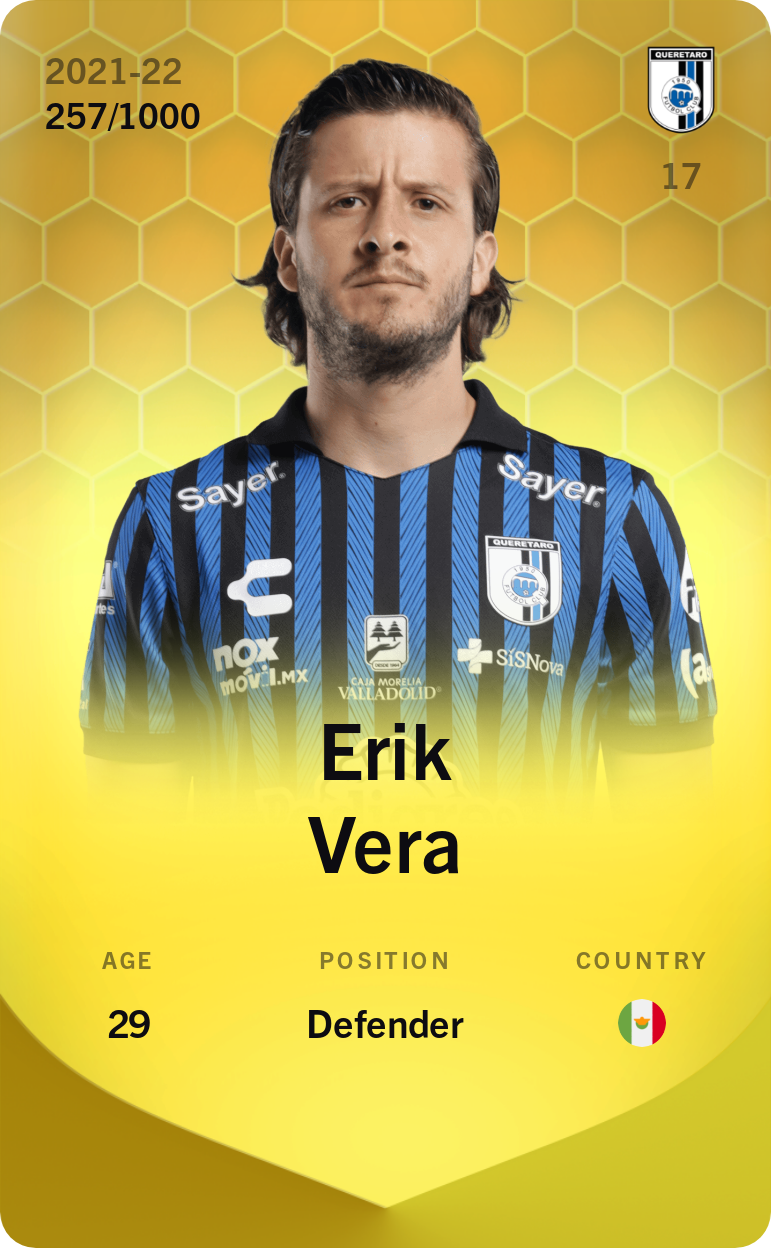 Sorare - Sorare Official - Erik Vera 2021-22 • Limited 257/1000 - NFT # 897083005028905962910769241702263139225677356194622672668587340191544649557