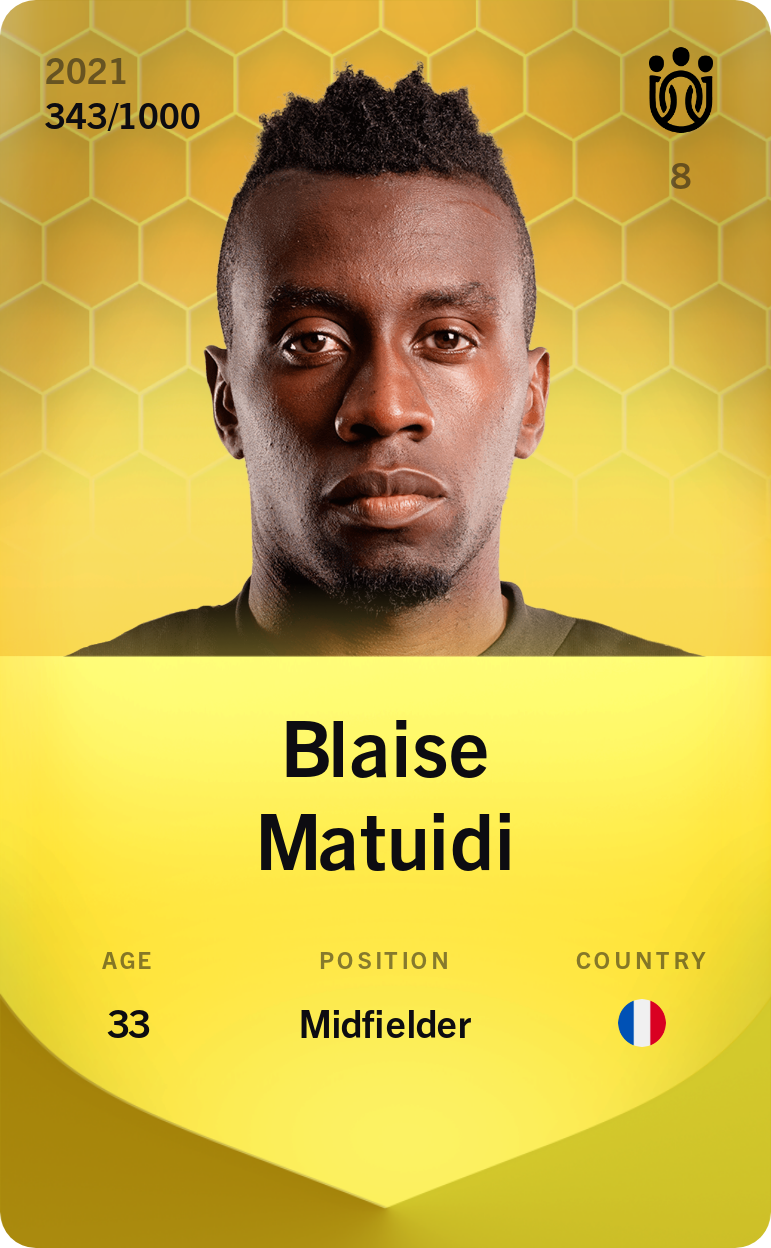 Sorare - Sorare Official - Blaise Matuidi 2021-22 • Limited 343/1000 - NFT # 3661584932261842735011930538932726305516863269197705577185336377711826475328