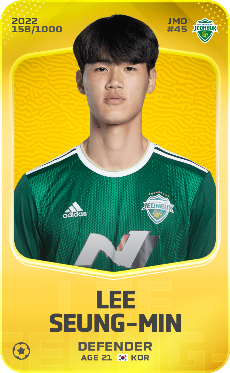 Sorare - Sorare Official - Lee Seung-Min  2022-23 • Limited 158/1000 - NFT # 9410402429704591863449803685316092396670531983595430704189555806377074303588