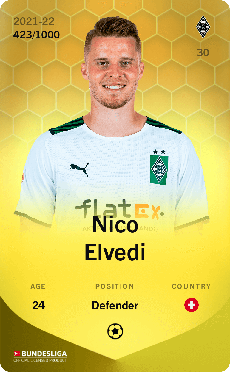 Nico Elvedi 2021-22 • Limited 423/1000