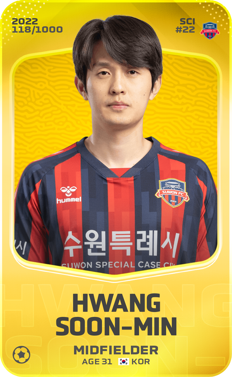 Sorare - Sorare Official - Hwang Soon-Min 2022-23 • Limited 118/1000 - NFT # 32601264729480917776354377467154853993228345682502980549077467423352615918839