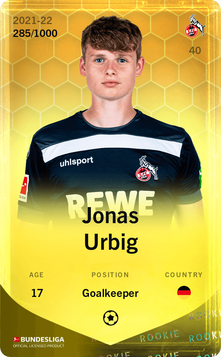 Jonas Urbig 2021-22 • Limited 285/1000