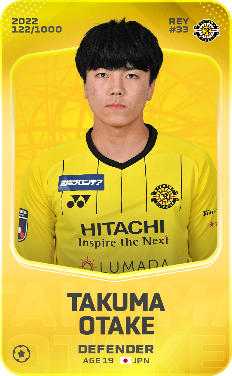 Sorare - Sorare Official - Takuma Otake 2022-23 • Limited 122/1000 - NFT # 4153143136976124394273238084648042853455108963920612157581583865503916429045