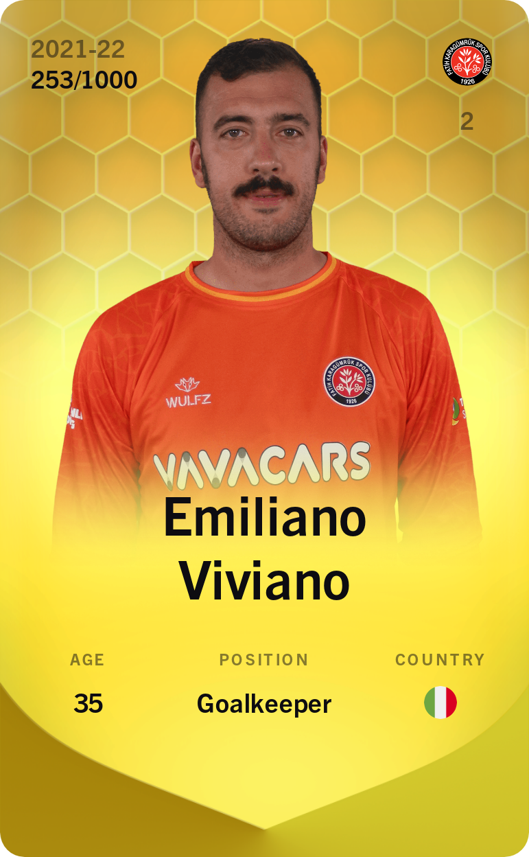 Sorare - Sorare Official - Emiliano Viviano 2021-22 • Limited 253/1000 - NFT # 99218168652554922176789437830432153551016661409819074099691139311166022908165