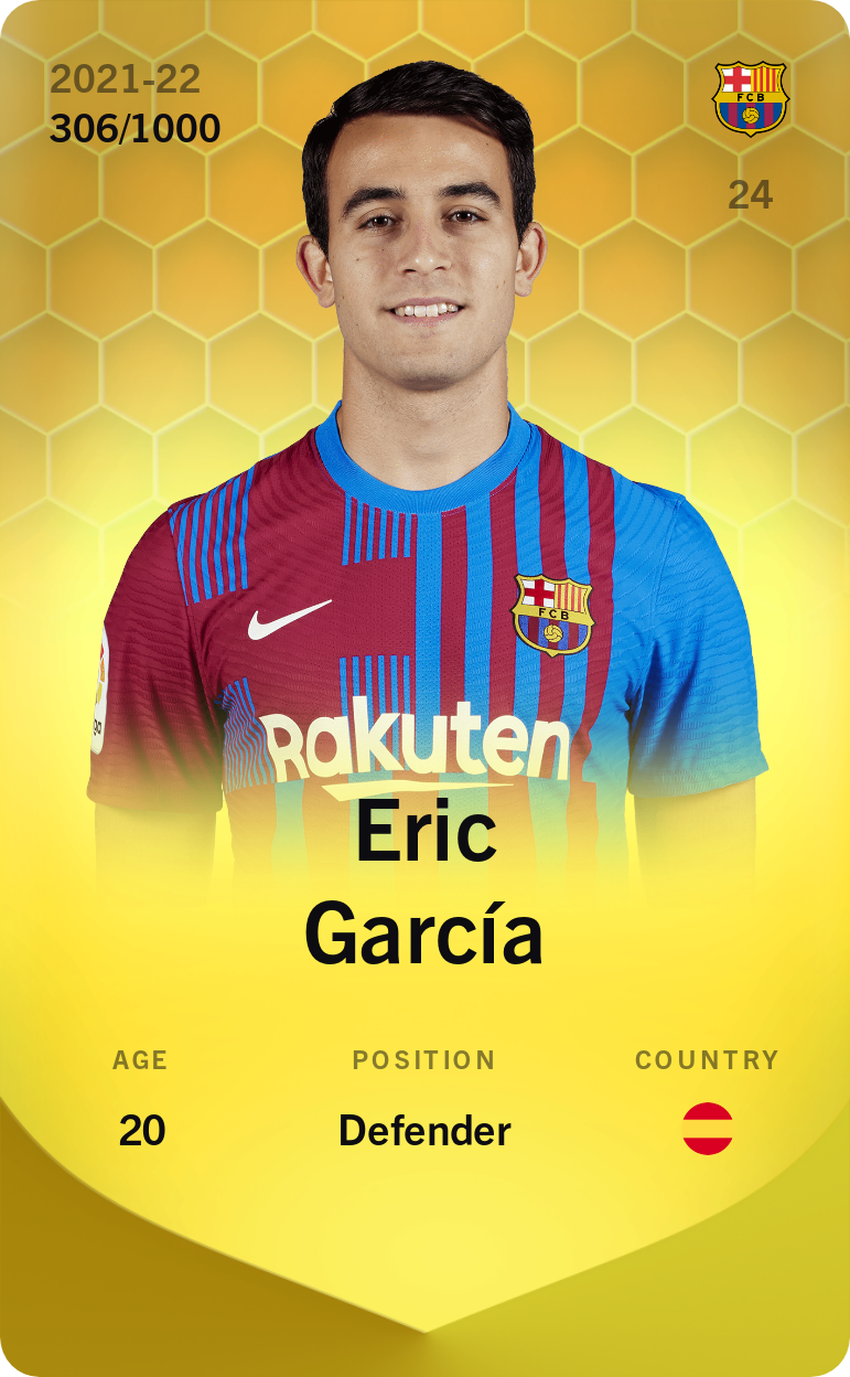 Sorare - Sorare Official - Eric García 2021-22 • Limited 306/1000 - NFT # 6528801106851529253953845930287979128313884177876293692630927986003812380650