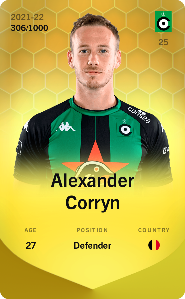 Sorare - Sorare Official - Alexander Corryn 2021-22 • Limited 306/1000 - NFT # 100129336823527582008113271474881933338700850590210326239009265838510454546926