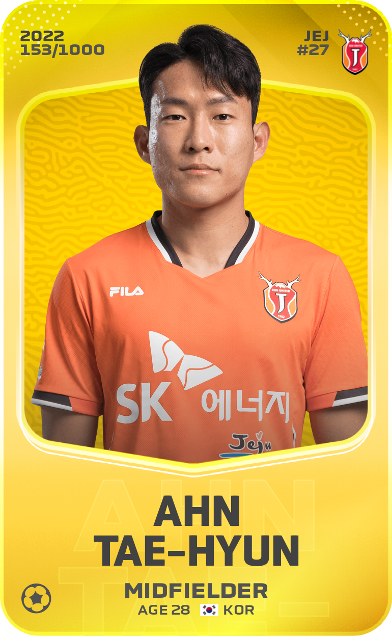 Sorare - Sorare Official - Ahn Tae-Hyun 2022-23 • Limited 153/1000 - NFT # 81768769523355915538904763781805191773508940692077816299692625924096467156719