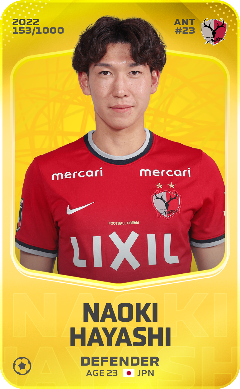 Sorare - Sorare Official - Naoki Hayashi 2022-23 • Limited 153/1000 - NFT # 26884299247507234549471966460773442565625916793608534220805523912336594289968