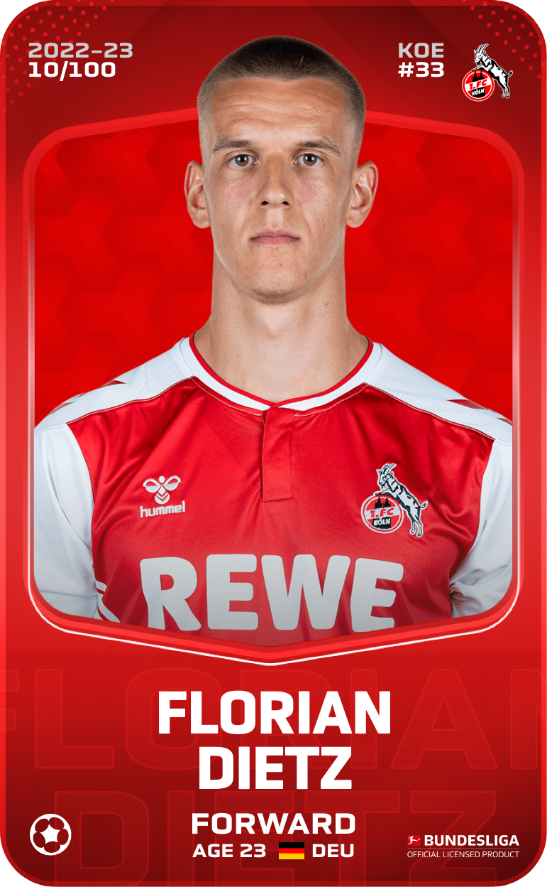 Sorare - Sorare Official - Florian Dietz 2022-23 • Rare 10/100 - NFT # 17708741837405688517560794171226176046246963716074649038919078890110346325003