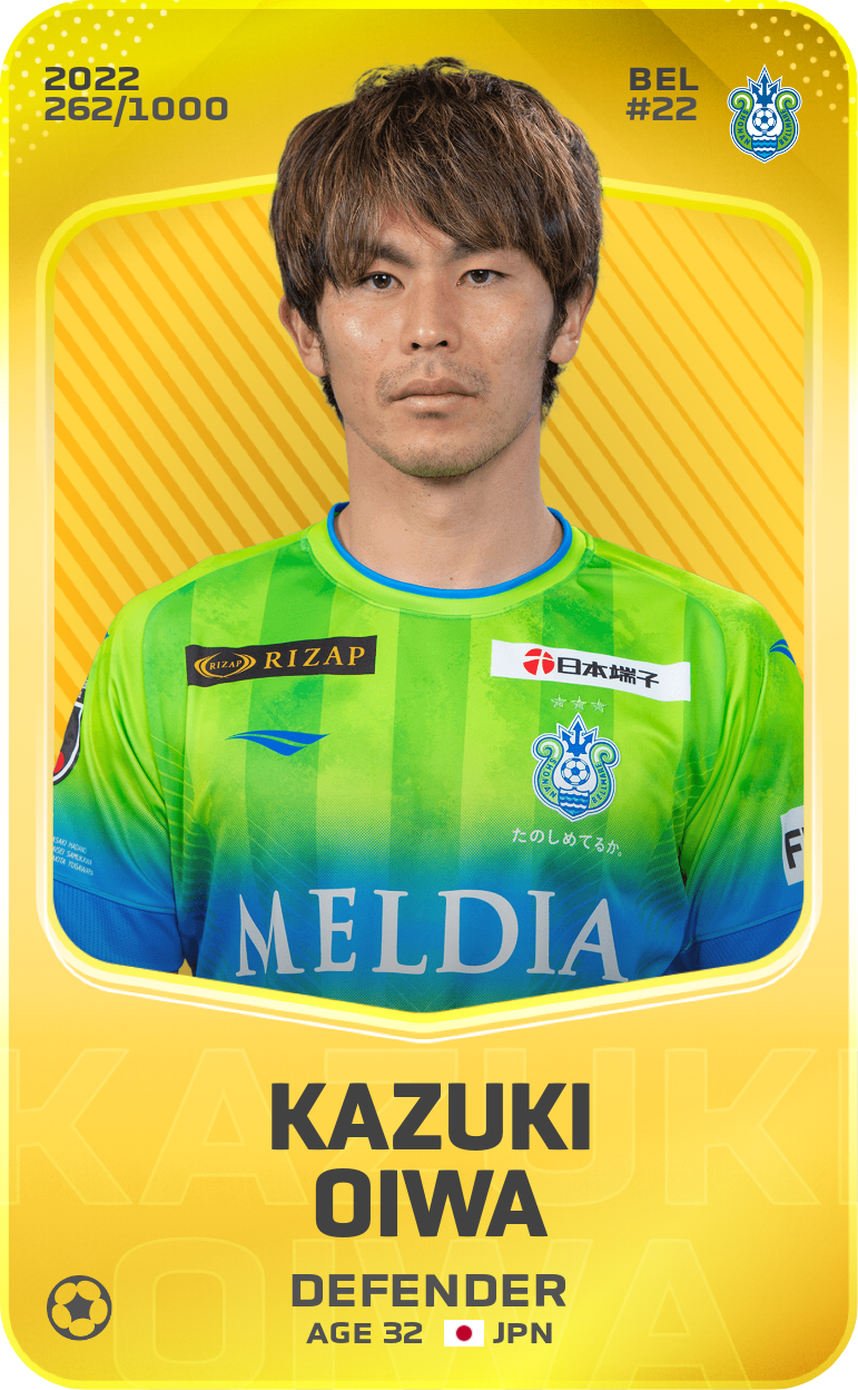 Sorare - Sorare Official - Kazuki Oiwa 2022-23 • Limited 262/1000 - NFT # 45910122899863159753494511378375404833329111296474333899566756885917108333128