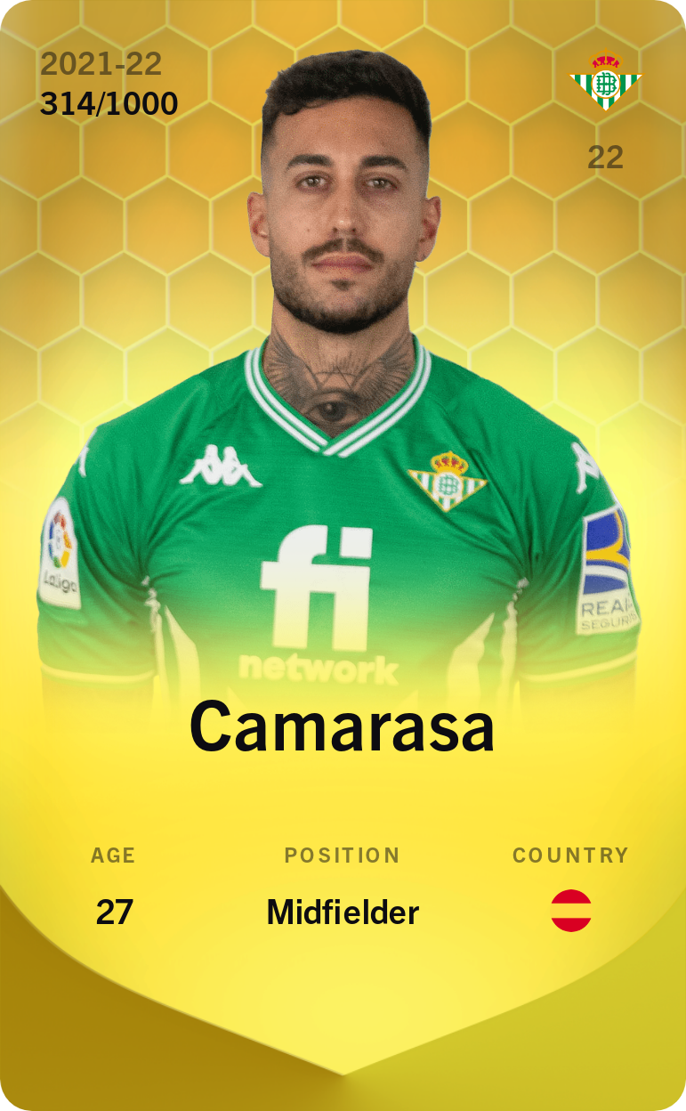 Sorare - Sorare Official - Camarasa 2021-22 • Limited 314/1000 - NFT # 3319209527416805583308833718345719361897542070133584423611022610360085626327