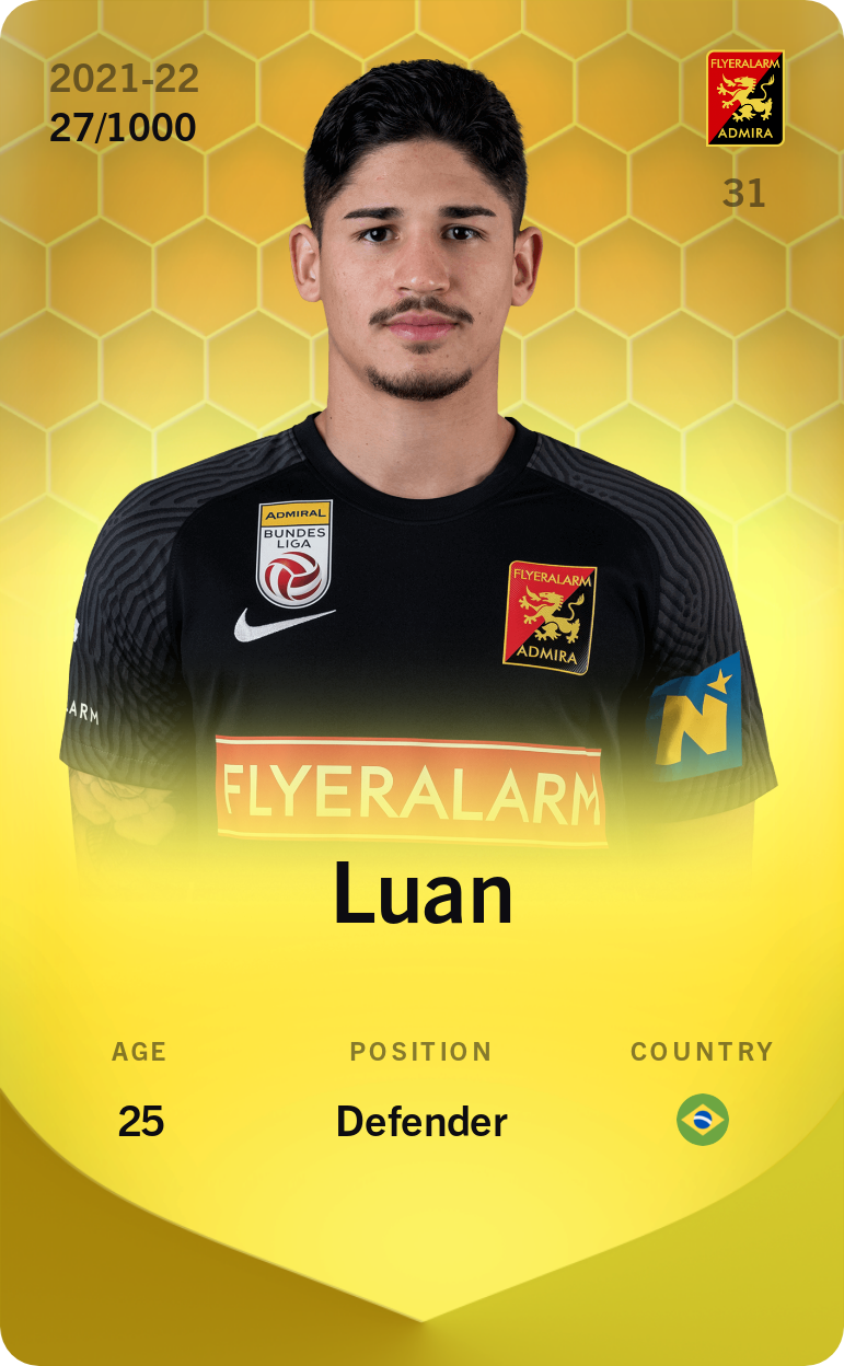 Sorare - Sorare Official - Luan 2021-22 • Limited 27/1000 - NFT # 44357906174259002324962340098532478190155815586017802216951700972062819342821