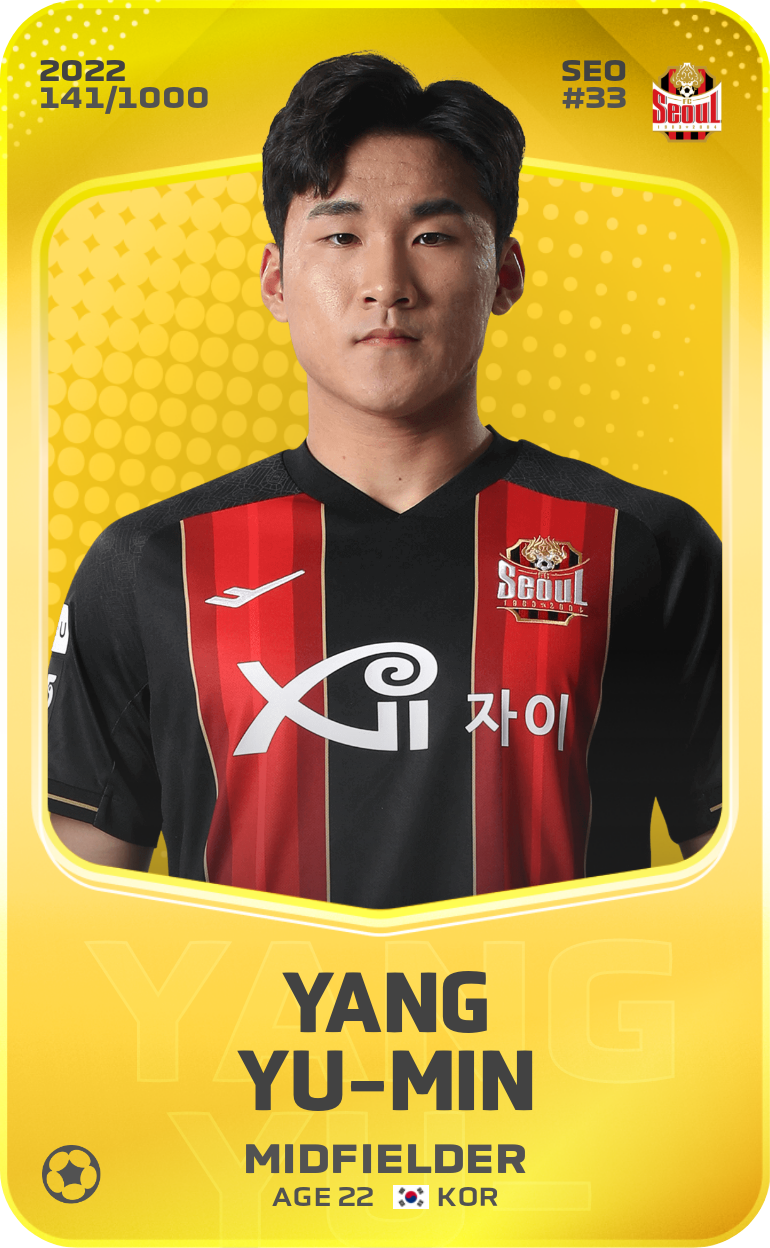 Sorare - Sorare Official - Yang Yu-Min 2022-23 • Limited 141/1000 - NFT # 58515784443958496169350943742951147270140020351476955891357202505571450323158