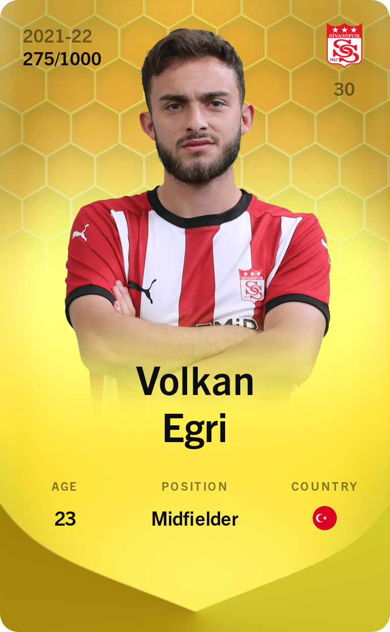 Sorare - Sorare Official - Volkan Egri 2021-22 • Limited 275/1000 - NFT # 50460083172923741119685782073047427257619959313431323005741292980630184478041