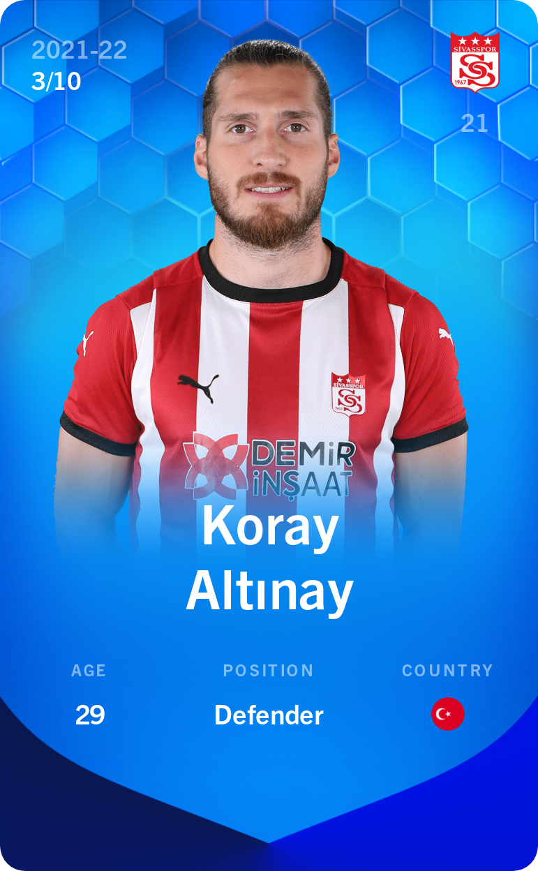 Sorare - Sorare Official - Koray Altınay 2021-22 • Super Rare 3/10 - NFT # 88493999988572936584082724924671864744433972195785553767281760238569836515097