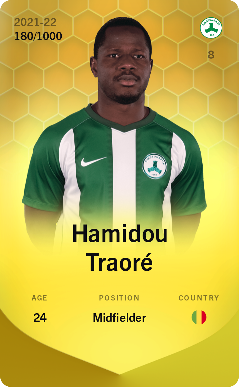 Sorare - Sorare Official - Hamidou Traoré 2021-22 • Limited 180/1000 - NFT # 62279260608934146497214097442705957503723854662769005697922320778021240463707