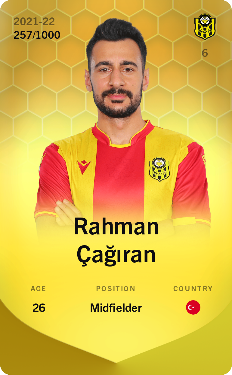 Sorare - Sorare Official - Rahman Çağıran 2021-22 • Limited 257/1000 - NFT # 50104381291086593437151273905060371351575422338824361855802718481309701704634