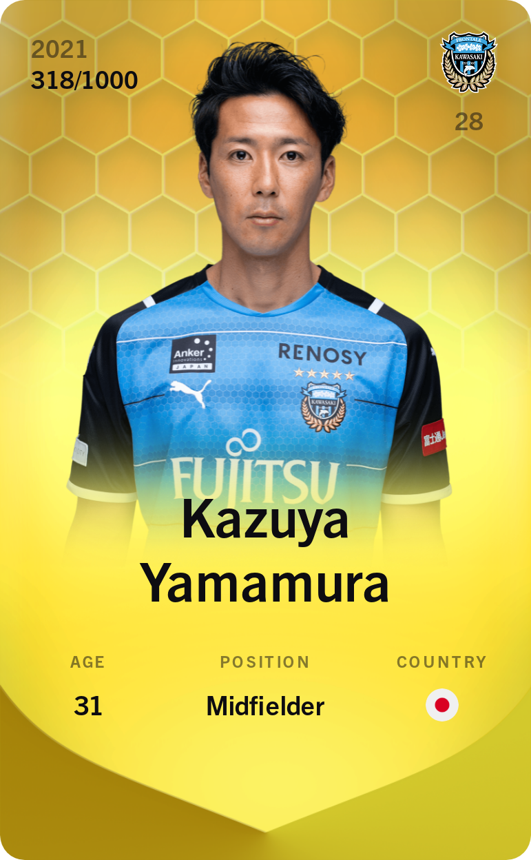 Sorare - Sorare Official - Kazuya Yamamura 2021-22 • Limited 318/1000 - NFT # 35561722132417585549873105467315662118293396615587070187667540720547542379401